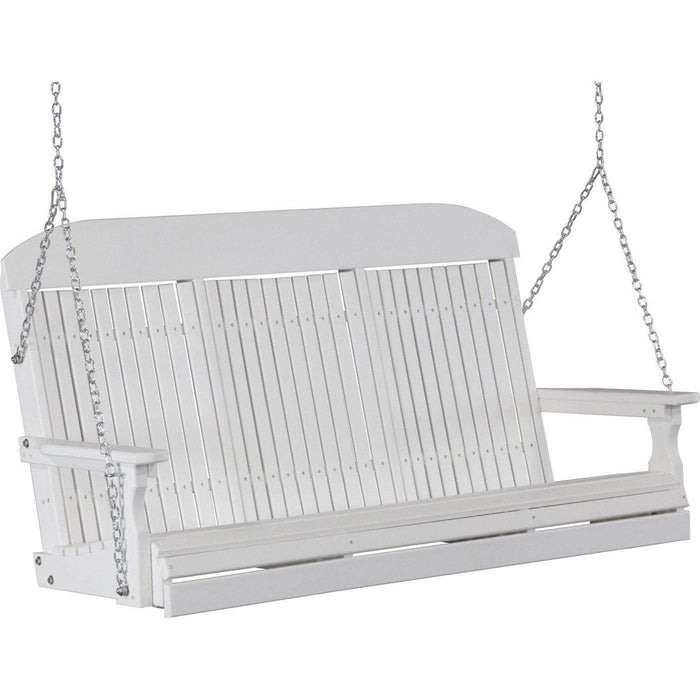 LuxCraft Columpio Clásico Respaldo Alto 5 Pies — Blanco