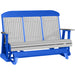 LuxCraft LuxCraft Dove Gray 5 ft. Recycled Plastic Highback Outdoor Glider Dove Gray on Blue Highback Glider 5CPGDGBL