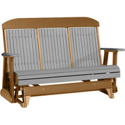 LuxCraft LuxCraft Gray 5 ft. Recycled Plastic Highback Outdoor Glider With Cup Holder Gray on Cedar Highback Glider 5CPGRC-CH