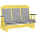 LuxCraft LuxCraft Gray 5 ft. Recycled Plastic Highback Outdoor Glider With Cup Holder Gray on Yellow Highback Glider 5CPGRY-CH