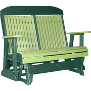LuxCraft LuxCraft Lime Green 4 ft. Recycled Plastic Highback Outdoor Glider Bench Lime Green on Green Highback Glider 4CPGLGG