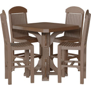 LuxCraft LuxCraft Poly 41' Square Table Set with 4 Regular Chairs Chestnut Brown Dining Sets P41ST-CBR
