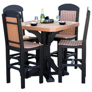 LuxCraft LuxCraft Poly 41' Square Table Set with 4 Regular Chairs Dining Sets