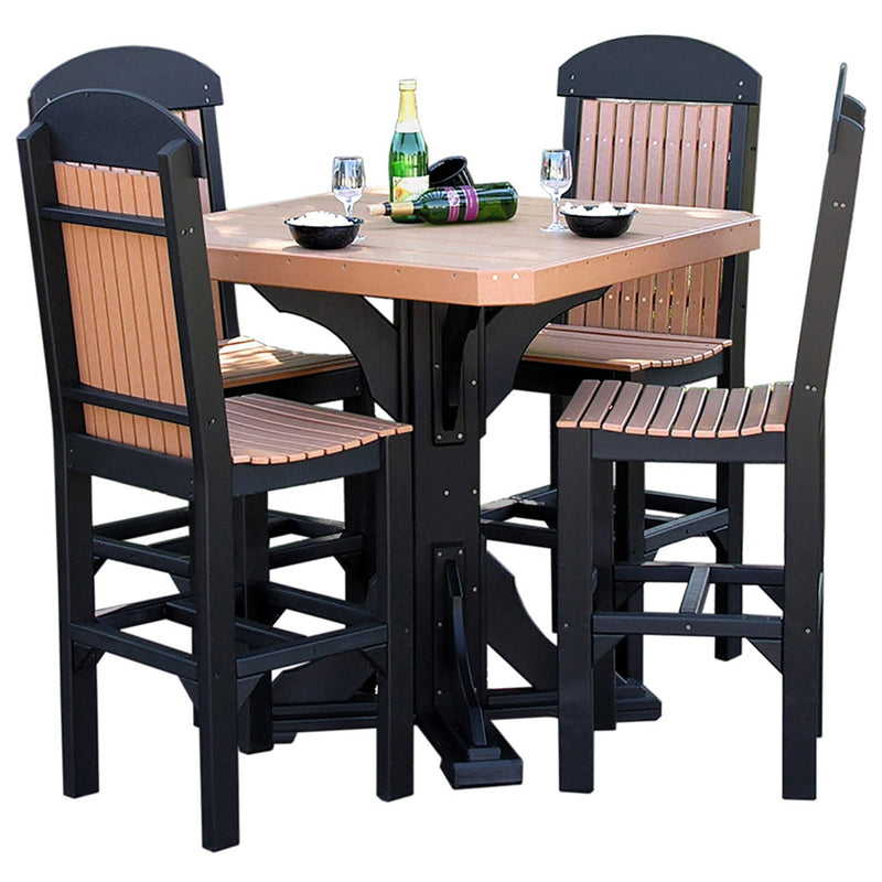 LuxCraft LuxCraft Poly 41' Square Table Set with 4 Regular Chairs Dining Sets