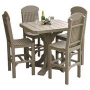 LuxCraft LuxCraft Poly 41' Square Table Set with 4 Regular Chairs Dining Sets