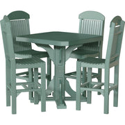 LuxCraft LuxCraft Poly 41' Square Table Set with 4 Regular Chairs Green Dining Sets