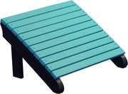LuxCraft Reposapiés Adirondack Deluxe — Azul Aruba sobre Negro