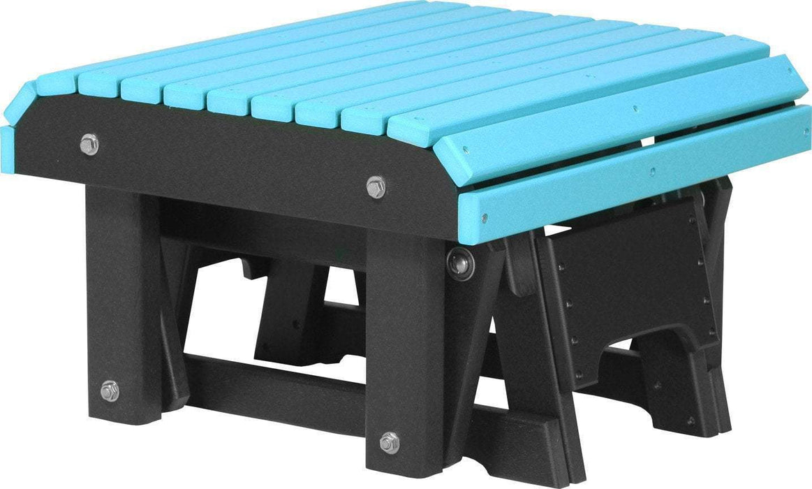 LuxCraft Reposapiés para Mecedora Exterior — Azul Aruba sobre Negro