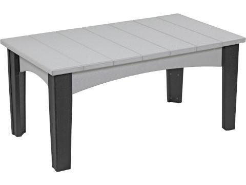 LuxCraft Mesa de Centro Island — Gris Paloma sobre Negro