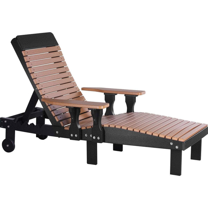 LuxCraft Silla Reclinable Lounge — Cedro sobre Negro