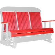 LuxCraft LuxCraft Red 5 ft. Recycled Plastic Highback Outdoor Glider With Cup Holder Red on White Highback Glider 5CPGRWH-CH