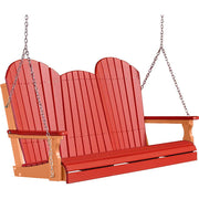 LuxCraft LuxCraft Red Adirondack 5ft. Recycled Plastic Porch Swing Porch Swing