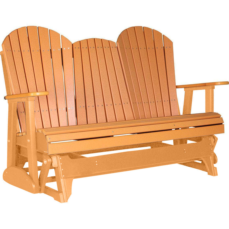 LuxCraft LuxCraft Tangerine 5 ft. Recycled Plastic Adirondack Outdoor Glider Tangerine Adirondack Glider 5APGT