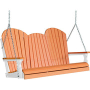 LuxCraft LuxCraft Tangerine Adirondack 5ft. Recycled Plastic Porch Swing With Cup Holder Porch Swing