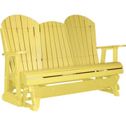 LuxCraft LuxCraft Yellow 5 ft. Recycled Plastic Adirondack Outdoor Glider With Cup Holder Yellow Adirondack Glider 5APGY-CH