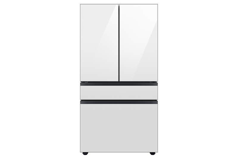 Samsung Bespoke 4-Door French Door Refrigerator in White Glass, front view