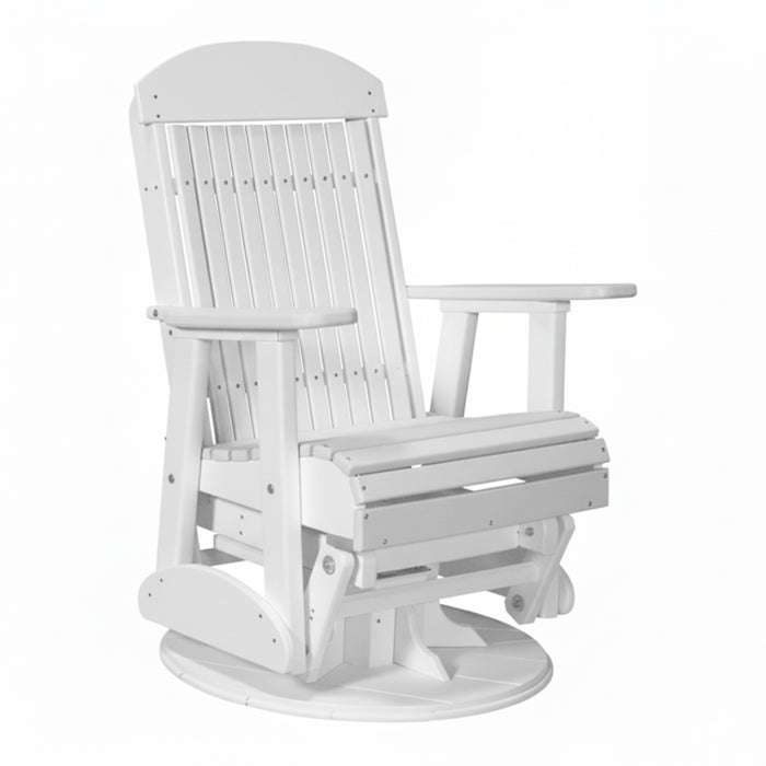 LuxCraft Dove Gray 2 foot Classic Highback Recycled Plastic Swivel Glider Chair