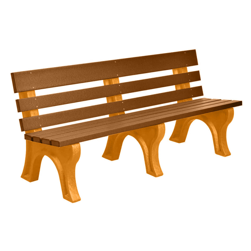 Wildridge Wildridge Antique Mahogany Heritage Outdoor Park Bench Antique Mahogany Antique Mahogany on Tangerine Outdoor Bench LCC-125-WAMT