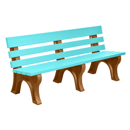 Wildridge Wildridge Aruba Blue Heritage Outdoor Park Bench Aruba Blue on Antique Mahogany Outdoor Bench LCC-125-WABAM