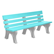 Wildridge Wildridge Aruba Blue Heritage Outdoor Park Bench Aruba Blue on Dove Gray Outdoor Bench LCC-125-WABDG