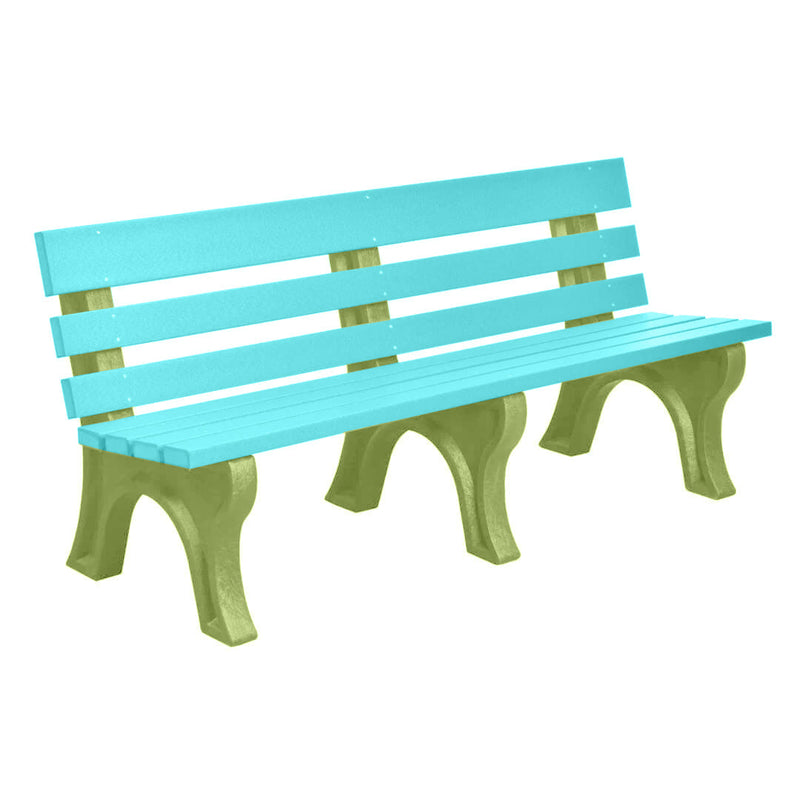 Wildridge Wildridge Aruba Blue Heritage Outdoor Park Bench Aruba Blue on Lime Green Outdoor Bench LCC-125-WABLG