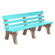 Wildridge Wildridge Aruba Blue Heritage Outdoor Park Bench Aruba Blue on Weatherwood Outdoor Bench LCC-125-WABWW