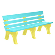 Wildridge Wildridge Aruba Blue Heritage Outdoor Park Bench Aruba Blue on Yellow Outdoor Bench LCC-125-WABY