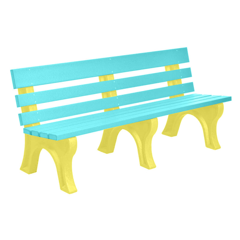 Wildridge Wildridge Aruba Blue Heritage Outdoor Park Bench Aruba Blue on Yellow Outdoor Bench LCC-125-WABY