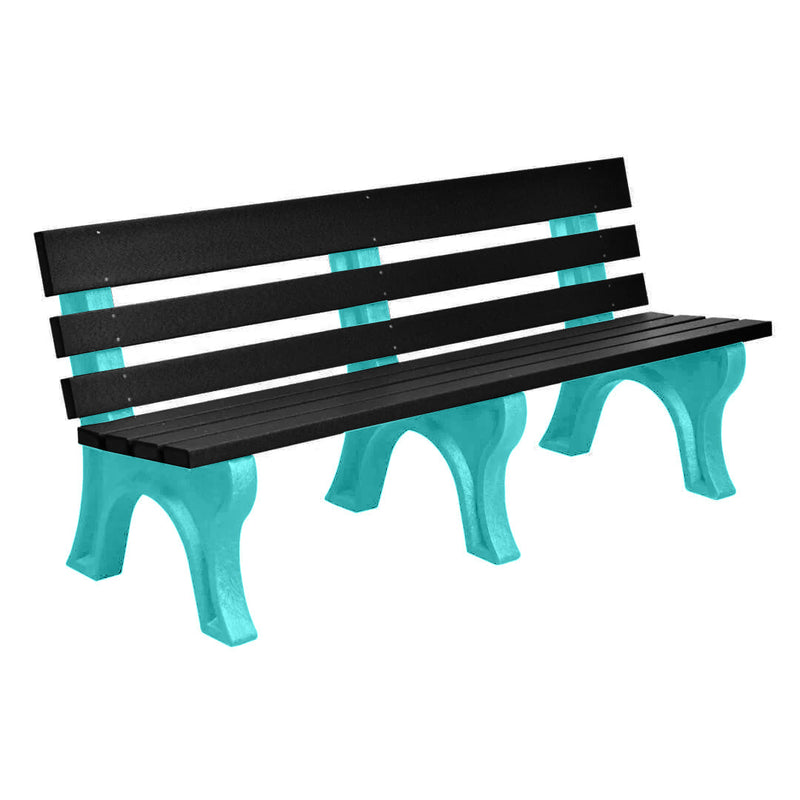 Wildridge Wildridge Black Heritage Outdoor Park Bench Black on Aruba Blue Outdoor Bench LCC-125-WABBAB