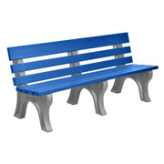 Wildridge Wildridge Blue Heritage Outdoor Park Bench Blue on Gray Outdoor Bench LCC-125-WBLGR