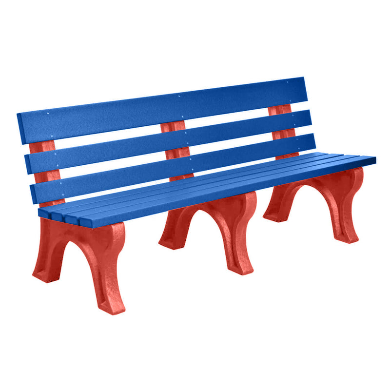 Wildridge Wildridge Blue Heritage Outdoor Park Bench Blue on Red Outdoor Bench LCC-125-WBLR