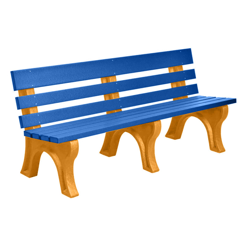 Wildridge Wildridge Blue Heritage Outdoor Park Bench Blue on Tangerine Outdoor Bench LCC-125-WBLT