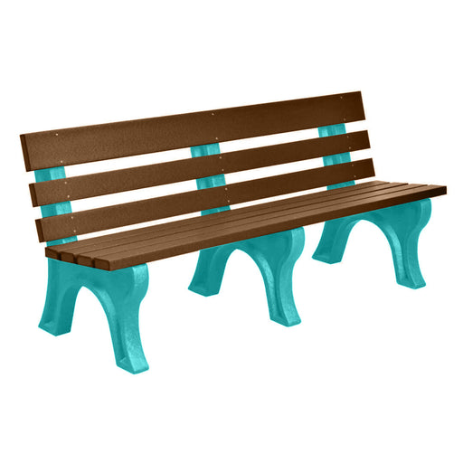 Wildridge Wildridge Cedar Heritage Outdoor Park Bench Cedar on Aruba Blue Outdoor Bench LCC-125-WBLCAB