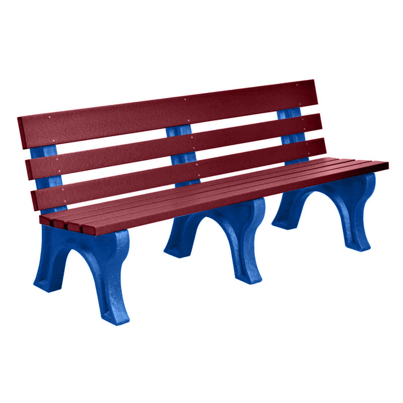 Wildridge Wildridge Cherrywood Heritage Outdoor Park Bench Cherrywood on Blue Outdoor Bench LCC-125-WBLCWBL