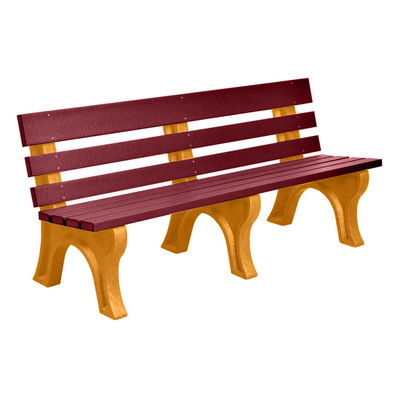 Wildridge Wildridge Cherrywood Heritage Outdoor Park Bench Cherrywood on Tangerine Outdoor Bench LCC-125-WBLCWT