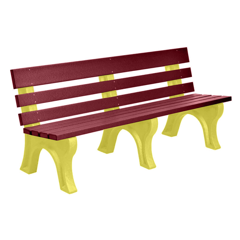 Wildridge Wildridge Cherrywood Heritage Outdoor Park Bench Cherrywood on Yellow Outdoor Bench LCC-125-WBLCWY