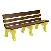Wildridge Wildridge Chestnut Brown Heritage Outdoor Park Bench Chestnut Brown on Yellow Outdoor Bench LCC-125-WBLCBY