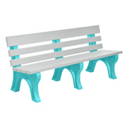 Wildridge Wildridge Dove Gray Heritage Outdoor Park Bench Dove Gray on Aruba Blue Outdoor Bench LCC-125-WBLDGAB
