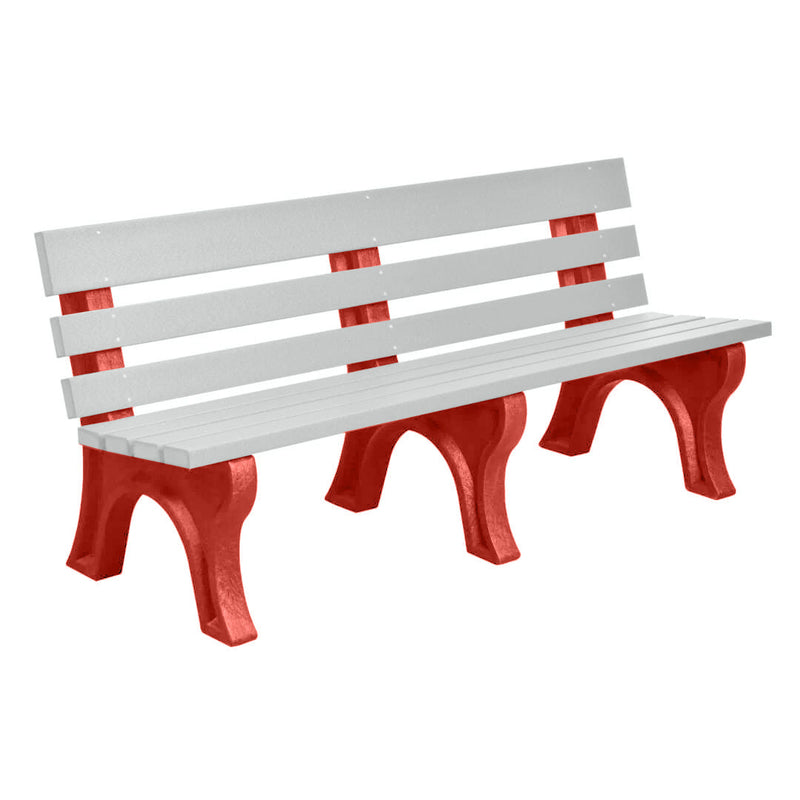 Wildridge Wildridge Dove Gray Heritage Outdoor Park Bench Dove Gray on Red Outdoor Bench LCC-125-WBLDGR