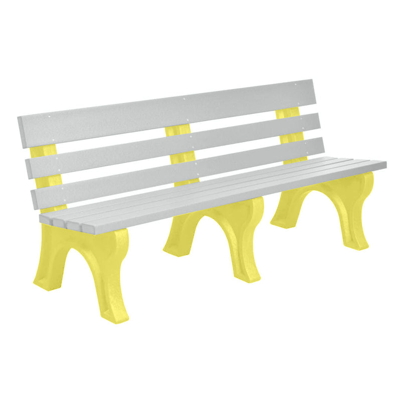 Wildridge Wildridge Dove Gray Heritage Outdoor Park Bench Dove Gray on Yellow Outdoor Bench LCC-125-WBLDGY