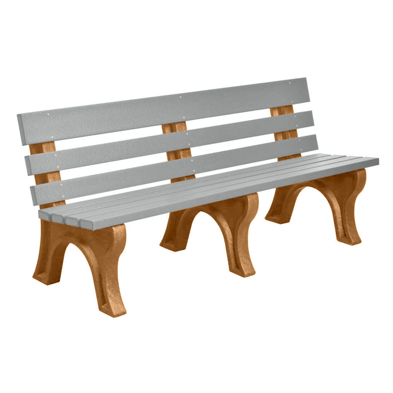 Wildridge Wildridge Gray Heritage Outdoor Park Bench Gray on Antique Mahogany Outdoor Bench LCC-125-WBLGAM