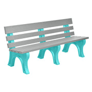Wildridge Wildridge Gray Heritage Outdoor Park Bench Gray on Aruba Blue Outdoor Bench LCC-125-WBLGAB