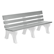 Wildridge Wildridge Gray Heritage Outdoor Park Bench Gray on White Outdoor Bench LCC-125-WBLGWH