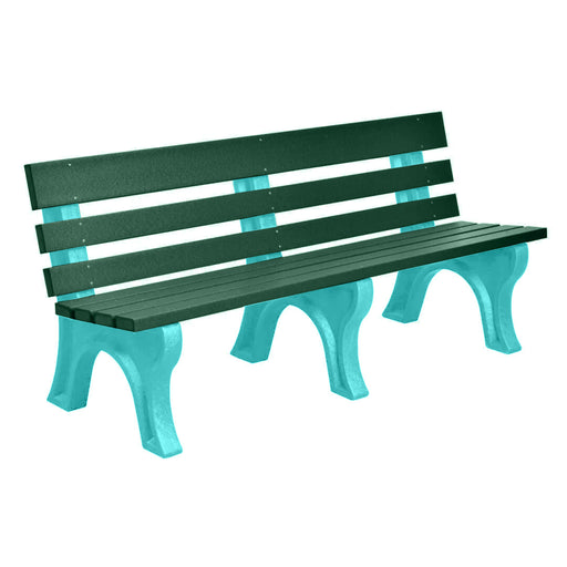 Wildridge Wildridge Green Heritage Outdoor Park Bench Green on Aruba Blue Outdoor Bench LCC-125-WBLGAB
