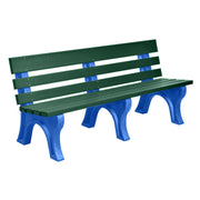 Wildridge Wildridge Green Heritage Outdoor Park Bench Green on Blue Outdoor Bench LCC-125-WBLGBL
