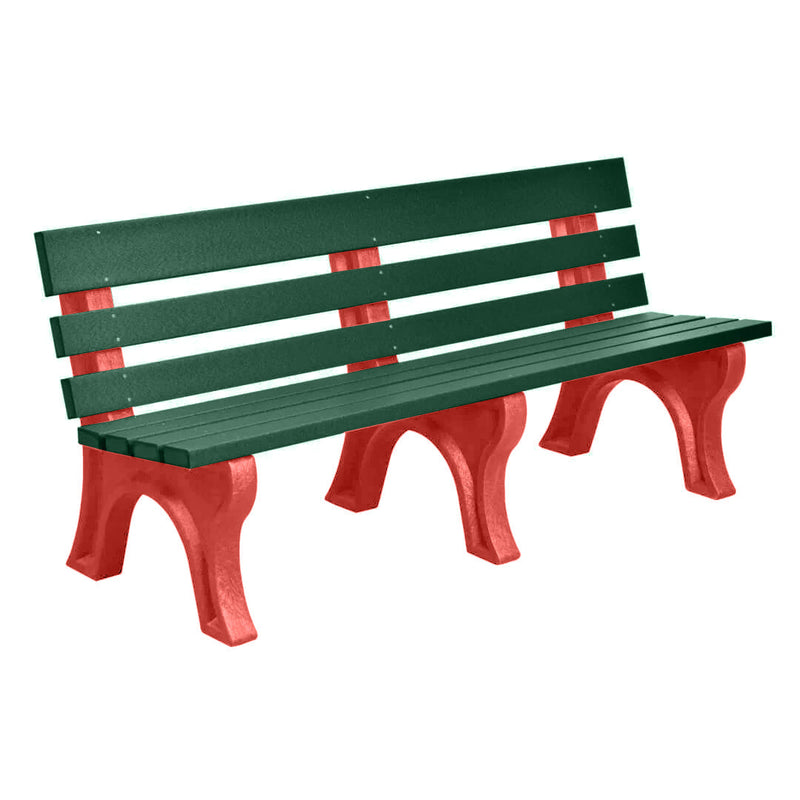 Wildridge Wildridge Green Heritage Outdoor Park Bench Green on Red Outdoor Bench LCC-125-WBLGR