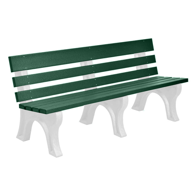 Wildridge Wildridge Green Heritage Outdoor Park Bench Green on White Outdoor Bench LCC-125-WBLGWH