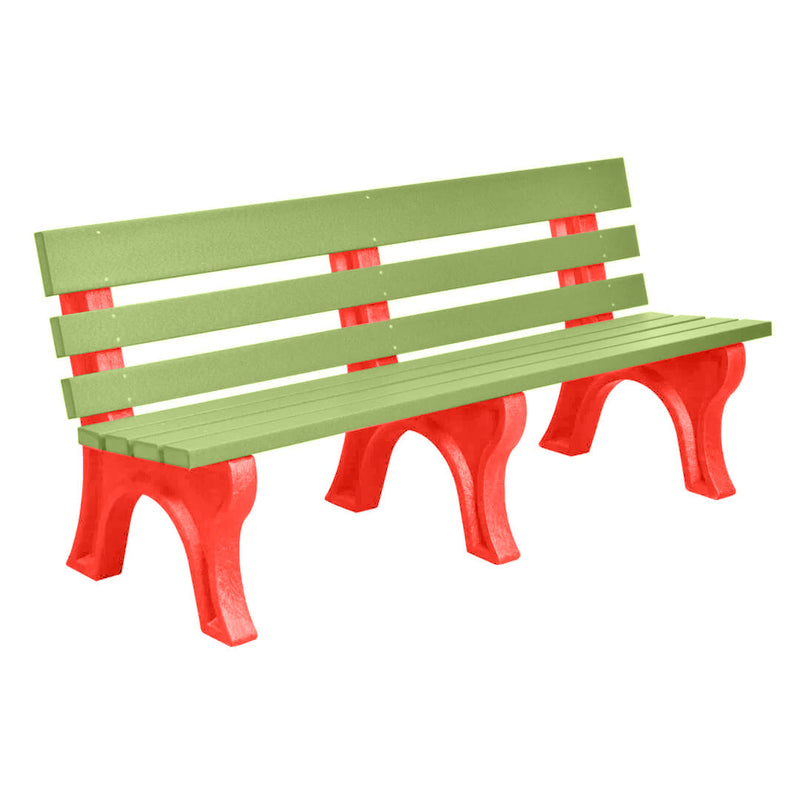 Wildridge Wildridge Lime Green Heritage Outdoor Park Bench Lime Green on Red Outdoor Bench LCC-125-WBLLGR