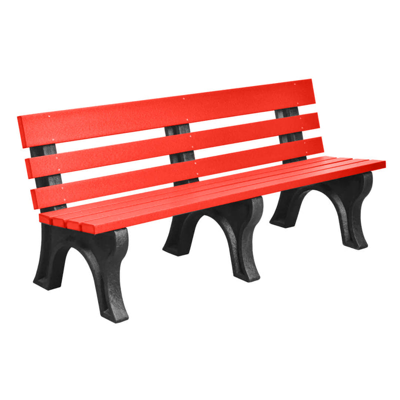 Wildridge Wildridge Red Heritage Outdoor Park Bench Red on Black Outdoor Bench LCC-125-WBLLGB