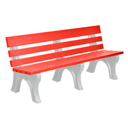 Wildridge Wildridge Red Heritage Outdoor Park Bench Red on Dove Gray Outdoor Bench LCC-125-WBLLGDG